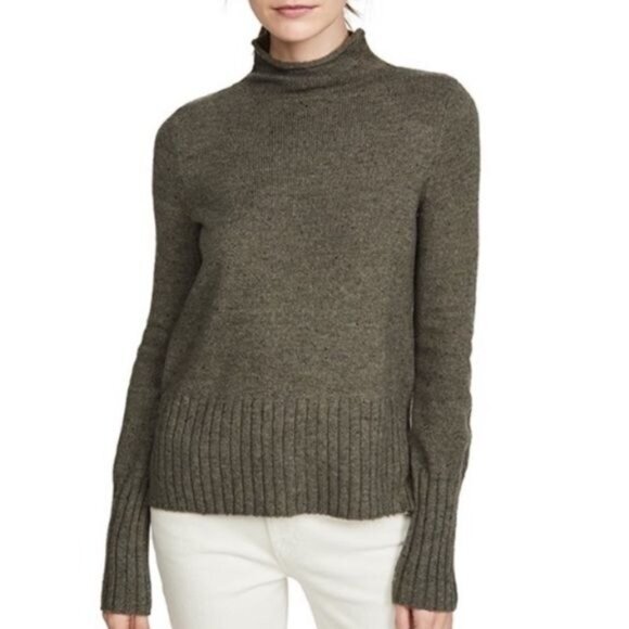 MADEWELL Womens Sweater SZ S Inland Wool Alpaca Mock Neck Pullover‎ Bell Forest - Picture 2 of 9